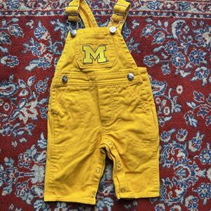 Cotton Yellow Long University of Michigan Overalls 0-3 months Creative Knitwear